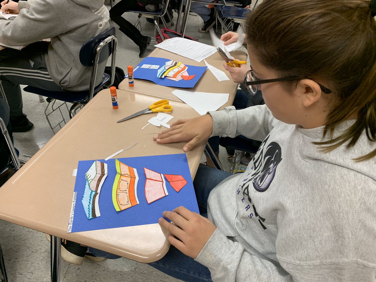 PreisigJessica's tweet photo. Students in Coach Perry’s class were learning about #LayersofEarth🌍 this morning! #teamRCE🐾 #RCEscience🔍 https://t.co/Jq8KvEKJUm
