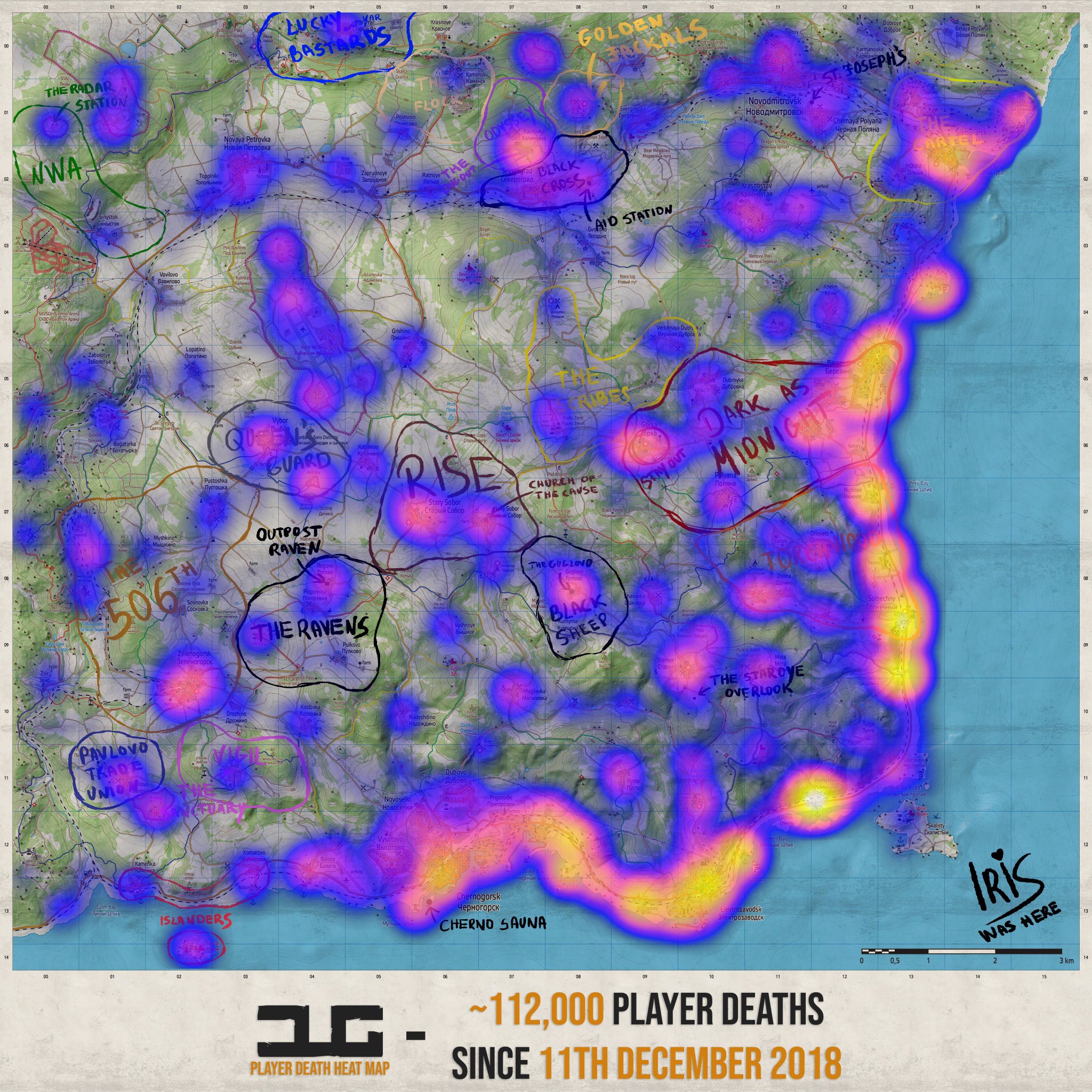 New DayZ player activity map shows where newbies won't survive