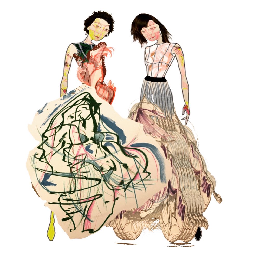 Dress to impress yourself. #markmaking with #acrylicpaint and #felttips to create silhouettes #designdevelopment #londonfashion  #fashionmmaking #fashionfriday