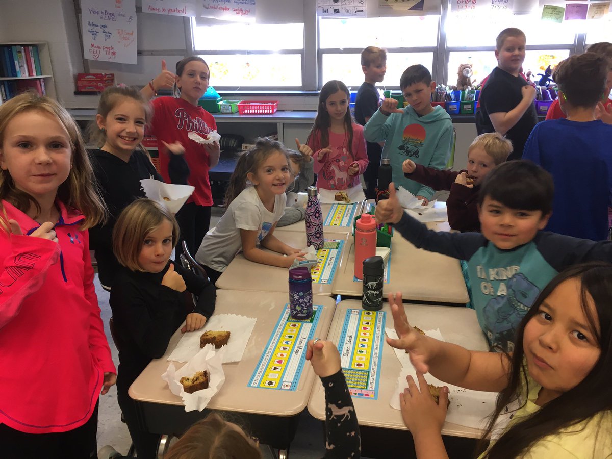 Our annual cranberry bread Thanksgiving baking! And most kids gave it a thumbs up! <a href="/SASD_SalfordHil/">Salford Hills Elem</a>
