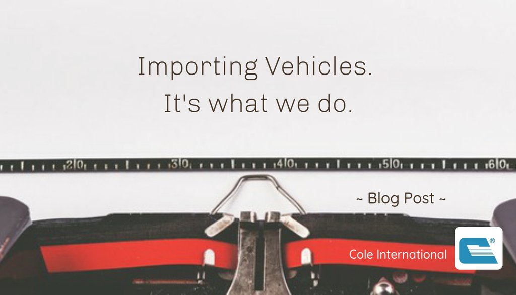 coleintl's tweet photo. "Whether you're planning to import a single vehicle to the United States or you plan to import several vehicles, the help of a customs broker in the U.S. will make the process easier." https://t.co/OdtAmZuIQT #CustomsBroking #ColeBlog #UnitedStates https://t.co/B9xcgy0rxo