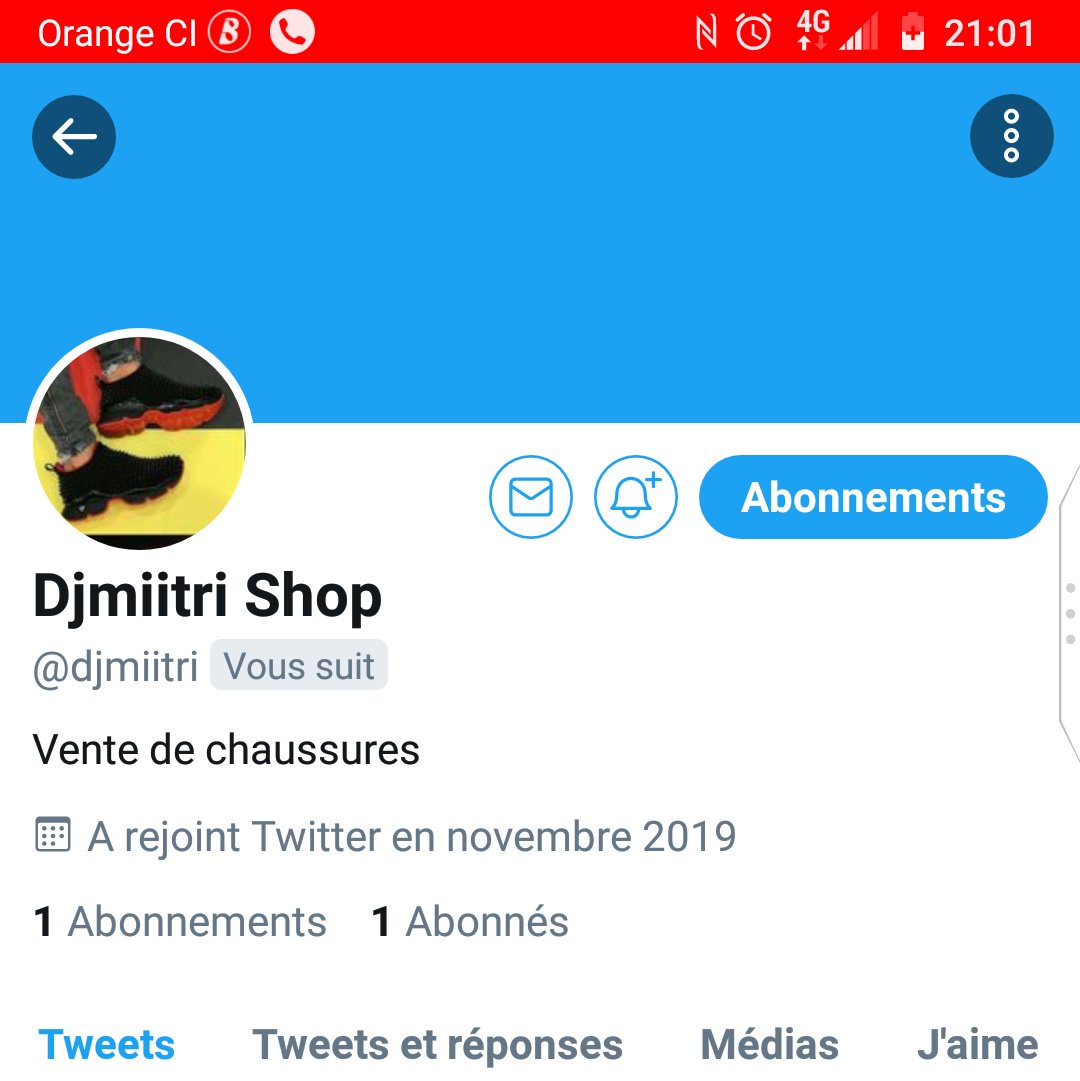 Je viens de créer ma page Twitter pour la vente de chaussures 

Venez vous abonner @djmiitri à ma page.