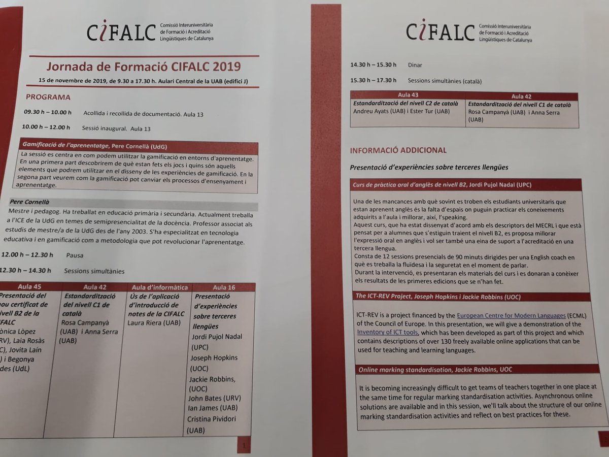 SLT_UPC's tweet photo. Avui hem assistit a la Jornada de formació #CIFALC 2019 que ha tingut lloc a la #UAB. Ens hem format, hem compartit i ens ho hem passat bé aprenent. Gràcies a @uabidiomesbcn per fer-nos sentir com a casa! https://t.co/tR8vUeG6pb
