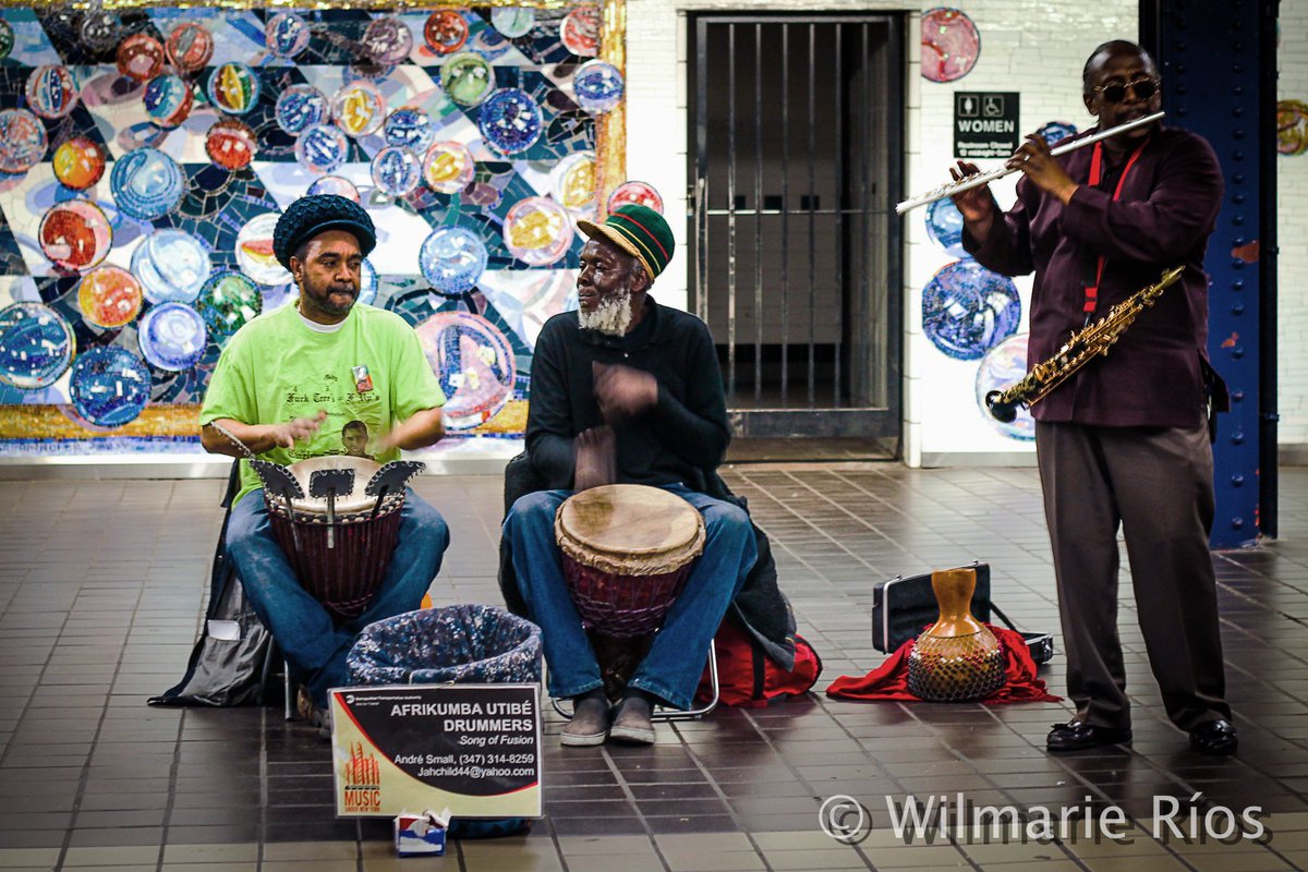 MTAArtsDesign's tweet photo. For #NationalDrummerDay we’re highlighting #MTAMUSIC drummers #AfrikumbaUtibeDrummers, a group of four drummers originally from Trinidad and Tobago. Their beats will make you want to stop and dance when you encounter them in the subway station!
#mtaarts #musicundernewyork https://t.co/ikwe6Mkawm