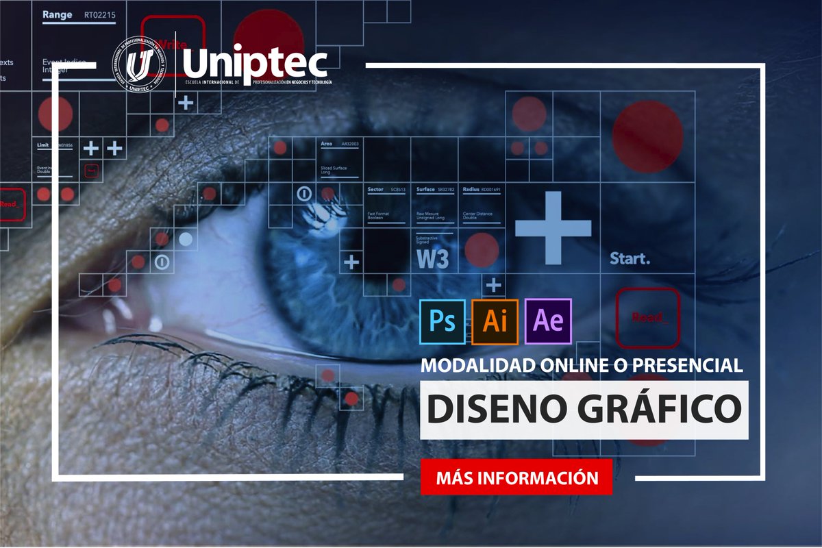 uniptec's tweet photo. ¡Aprende las bases del diseño gráfico y domina las herramientas de Photoshop, Illustrator y After Effects!
Más información AQUÍ https://t.co/KyH6CdF3HH

-Modalidad: Presencial o Virtual.
-Duración: 3 meses.
-No necesitas conocimientos previos.
-Curso 100% práctico. https://t.co/yLiSaUD5eg