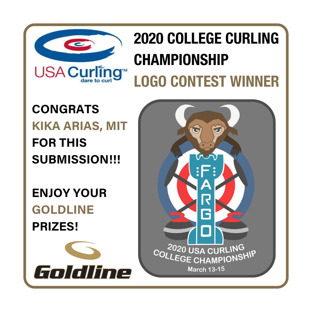 USA Curling (@usacurl) on Twitter photo Big congrats to Kika Arias of <a href="/mitcurling/">MIT Curling</a> for submitting the winning 2020 USA Curling College Championship logo design and earning some cool <a href="/GoldlineCurling/">Goldline Curling</a> prizes!
Story ➡️ go.teamusa.org/2CQV9Le
#GoldlineFamily #ChoiceOfChampions #TheresGoldline Big congrats to Kika Arias of <a href="/mitcurling/">MIT Curling</a> for submitting the winning 2020 USA Curling College Championship logo design and earning some cool <a href="/GoldlineCurling/">Goldline Curling</a> prizes!
Story ➡️ go.teamusa.org/2CQV9Le
#GoldlineFamily #ChoiceOfChampions #TheresGoldline