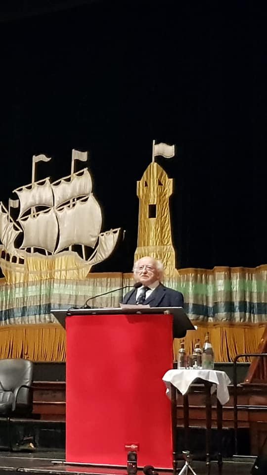 CFionnchua's tweet photo. President Michael D. Higgins was in attendance and also gave an insightful speech on the topic.
We were delighted to be involved in such an important issue that the whole world is facing. #climatechange #intergenerational #proactivestudents 2/2 https://t.co/mGojLkUZYA