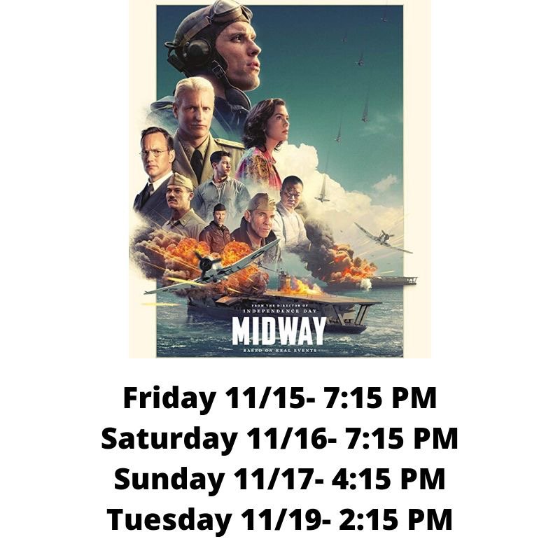 WidmanCinema's tweet photo. Starting tonight, “Western Stars” &amp; for the second week “Midway” https://t.co/NscwmI0IW3
