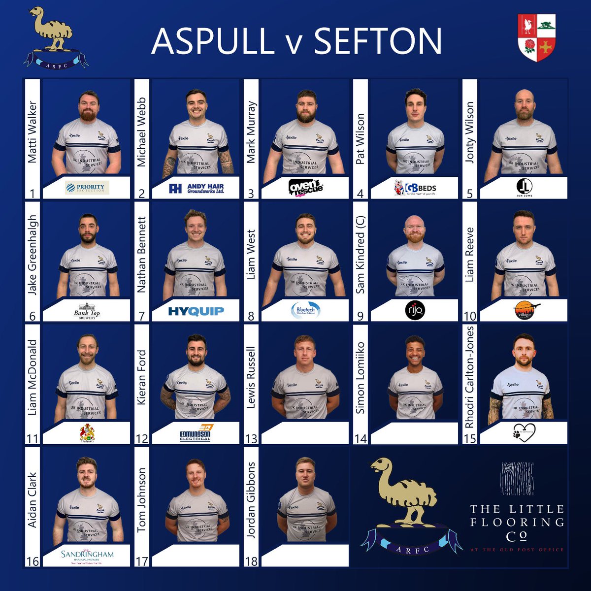 Aspullrfc's tweet image. All 3 Aspull sides take to the field tomorrow:
1st XV are away to @seftonrufc in a crucial match.
2nd XV are also on Merseyside as they make the trip to Crosby to play @crosby_saint_marysrf
The 3rd XV are the only home team today playing Garstang RFC.
#uptheemus #aspullrfc