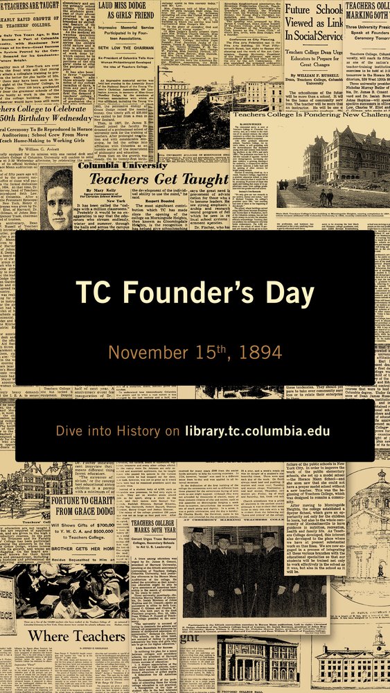 TCgottesman's tweet image. Happy TC Founder&apos;s Day! The 120th Street building that we know as @TeachersCollege opened #OnThisDay in 1894. Curious about what the campus looked like then? Browse more historical photographs in #PocketKnowledge: go.tc.edu/cugo

Read more: go.tc.edu/lehri