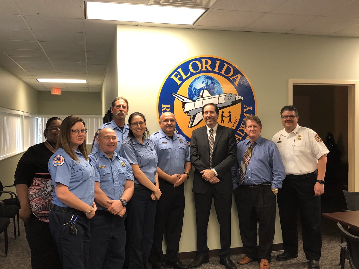 EMSOfficer's tweet photo. It was an honor to spend the day with,Dr. Scheppke, State of Florida EMS Medical Director. He presented EMS related topics during our EMS-ED meeting & visited our dispatch center. Thank you, Dr. Scheppke! #EMS #Leadership #FLEMS #EMSOfficer #LeanSixSigma #Collaboration #ThankYou https://t.co/Z4urN7VA54
