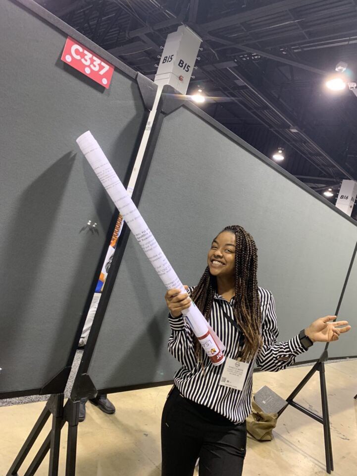 Tracy_D_Bell's tweet photo. This is a very proud moment! I attended @ABRCMS #ABRCMS as an undergrad. Fast-forward &amp; I’m back as an @NSF_EHR funded PI @UMESNews #UMES. This time a student of my lab, Reneece @Necey_d, presents at her 1st research conference! @UMES_LSAMP @USM_LSAMP @UMES_DNS #ThingBigDiversity https://t.co/a5r4jU4Oj5