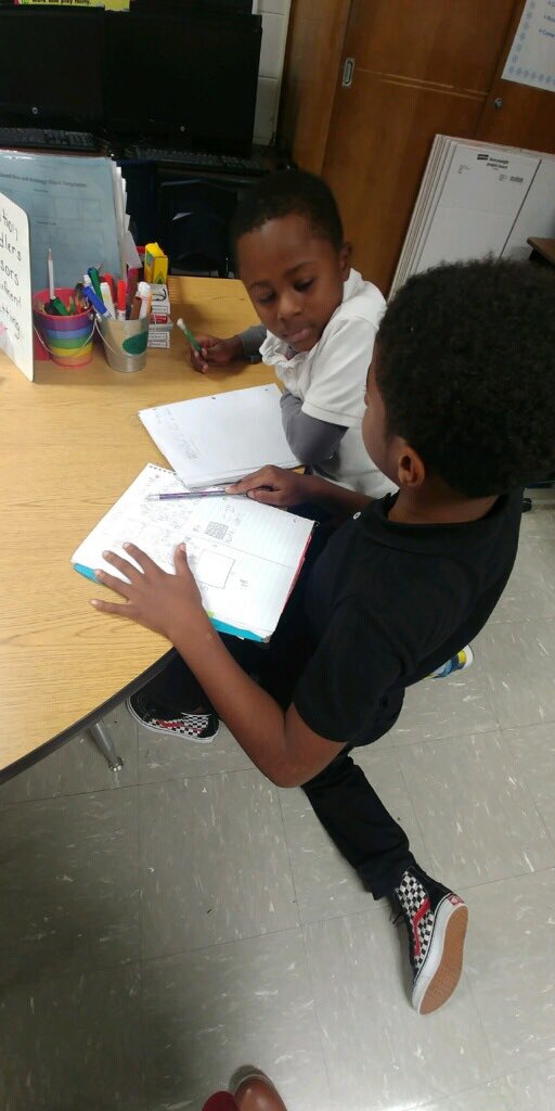 Two heads are better than one! Working with a partner to critique reasoning and deepen understanding of the concepts of area and perimeter. <a href="/PriceOwls/">Price Elementary</a> <a href="/samanthakyed/">Samantha Miller</a> @jcpsforward #thepriceway #pricepride #jcpsforward