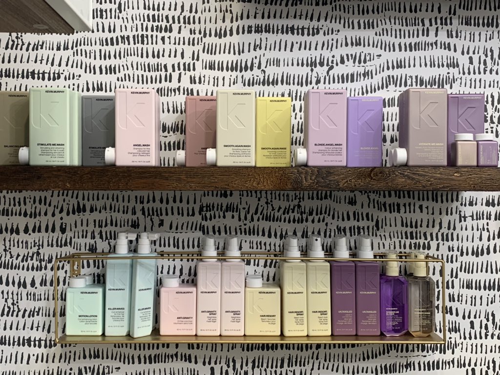 slimjones89's tweet photo. Another wall of Kevin Murphy products for use at the Salon District studios. #JourB1 #PopUpNews #Hair https://t.co/WEOEOB5wdp