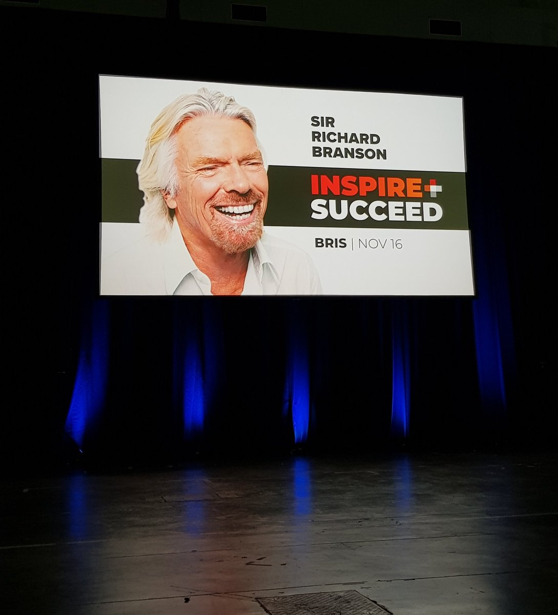 I have a hot date with @richardbranson and the wonderful @mikecrossland ... can't wait to hear them speak today #inspireandsucceed #Brisbane