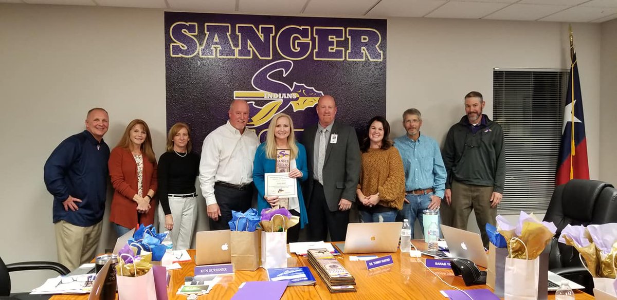 SangerSixth's tweet photo. Congratulations to Joely Beam, Inclusion teacher, who was recognized at last night's school board meeting as the SGC Employee of the Month!  Mrs. Beam was identified by her peers as having a positive attitude and a great work ethic! We appreciate you Mrs. Beam! https://t.co/40sGn6E4ST