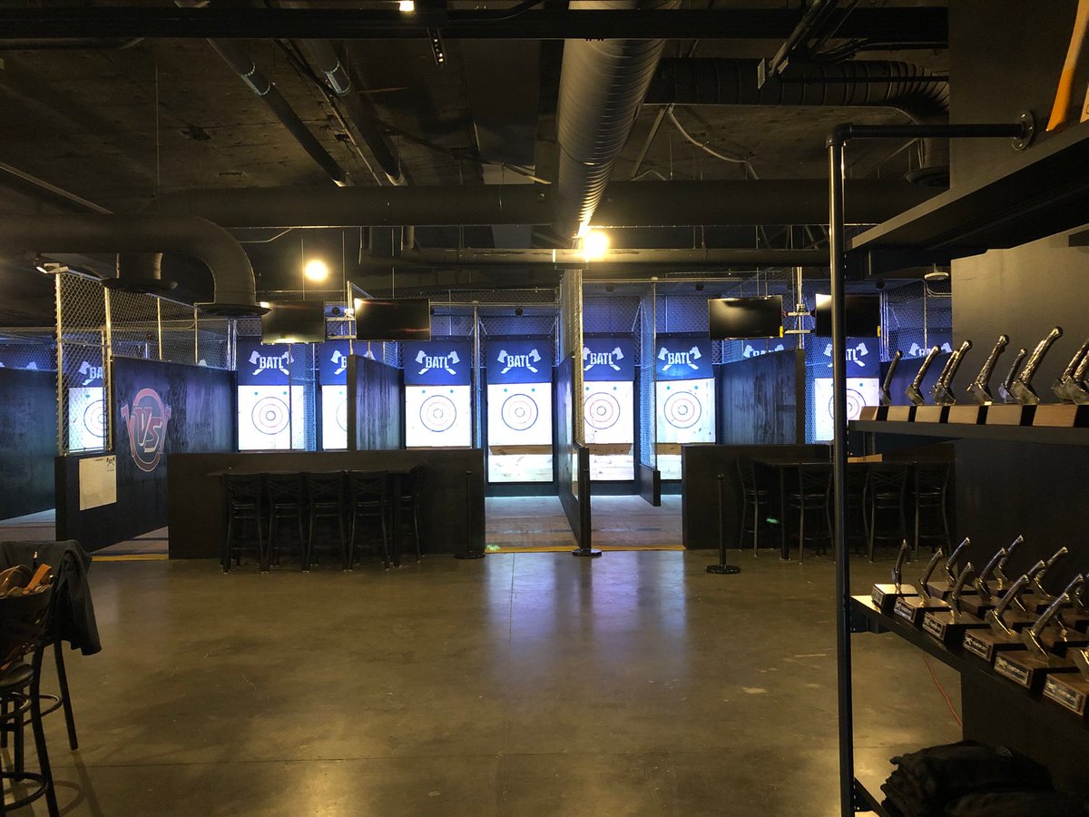 woodsdzurino's tweet photo. Just finished building the first BATL in Florida. Come check that shit out tonight.. grand opening, free axe throwing. #batlgrounds #BATL #downtownorlando #55west https://t.co/U3TdkpZTXe