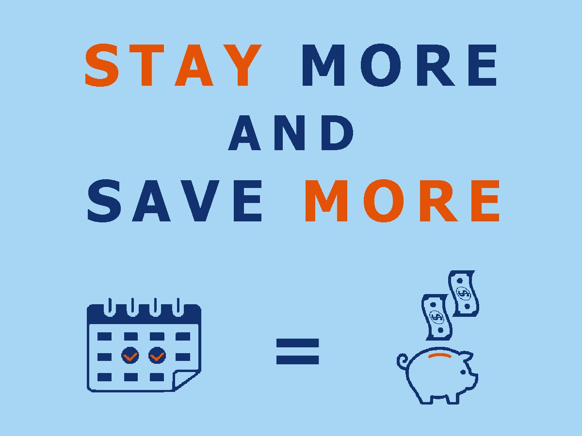 Book our Stay More and Save More package!
bit.ly/HIEXMPLS_STAYM…
Call 612-341-3300 / 1-800-870-0114.
Stay at least 2 consecutive nights and receive a $50 USD credit off your bill. The credit is applied every 2nd night of your stay up to 10 consecutive nights. Some Restrictions.