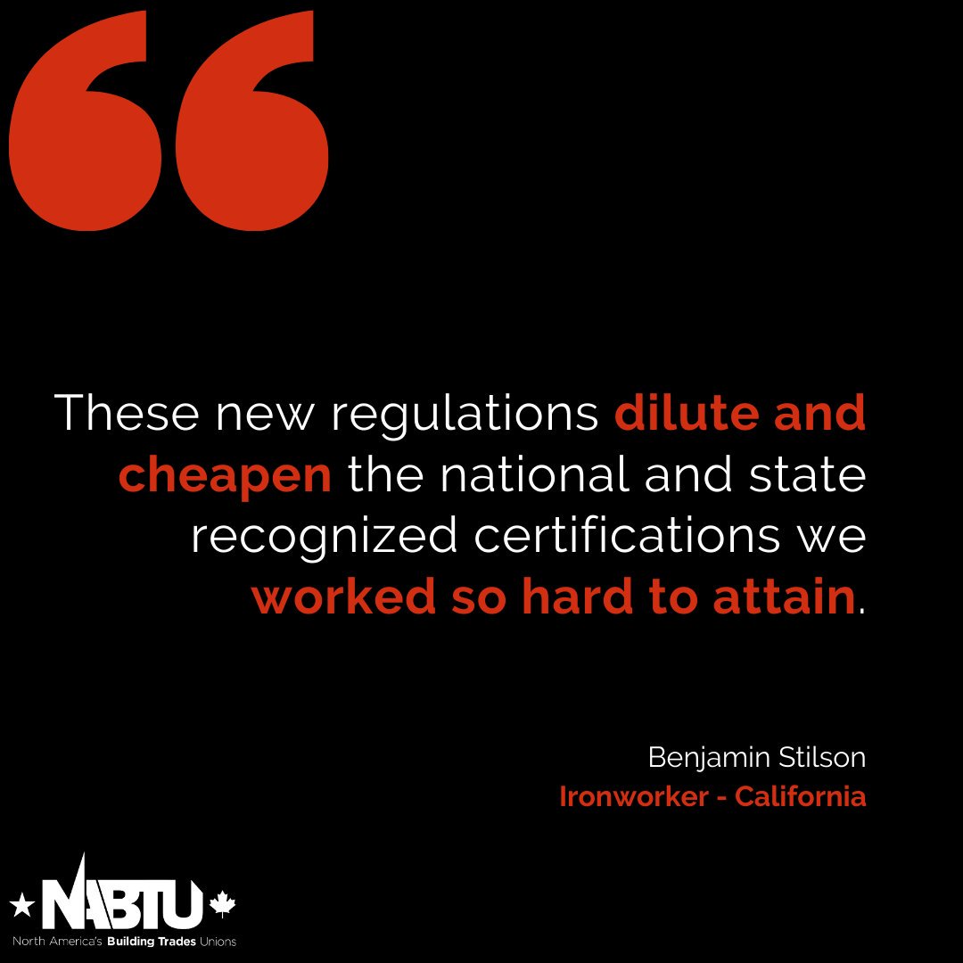 Ironworkers396's tweet photo. Second-rate IRAP certifications in construction would not only risk the quality of construction projects, but also the INTEGRITY of our industry as a whole.

#SaveApprenticeshipWeek Union Ironworkers https://t.co/SDSuHRpoA4