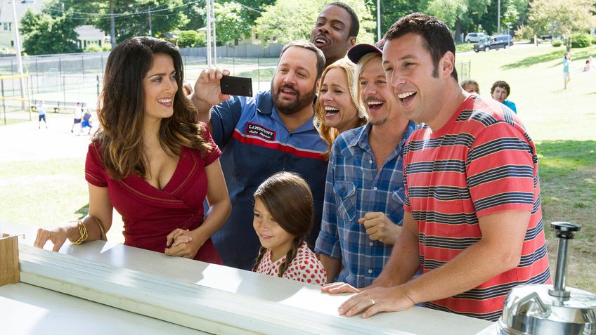 netflixable's tweet photo. GROWN UPS 2 #AdamSandler #KevinJames #ChrisRock on Netflix in 29 countries-After moving his family back to his hometown, Lenny Feder and his grown-up childhood friends learn lessons from their kids -- and some of the.. #netflix #GrownUps2 https://t.co/j03HuVkfPs https://t.co/XcoACCtH64