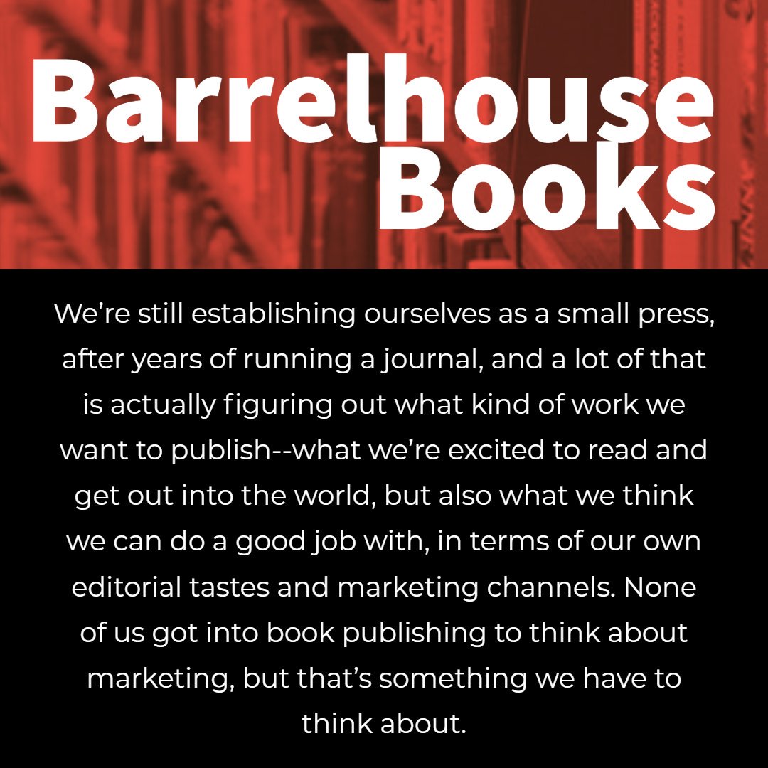SmallPressWeek's tweet photo. Here's part of the journey @barrelhouse has been on

(1 of 2)

#smallpressweek #SPweek19 https://t.co/heWFvOwJKj