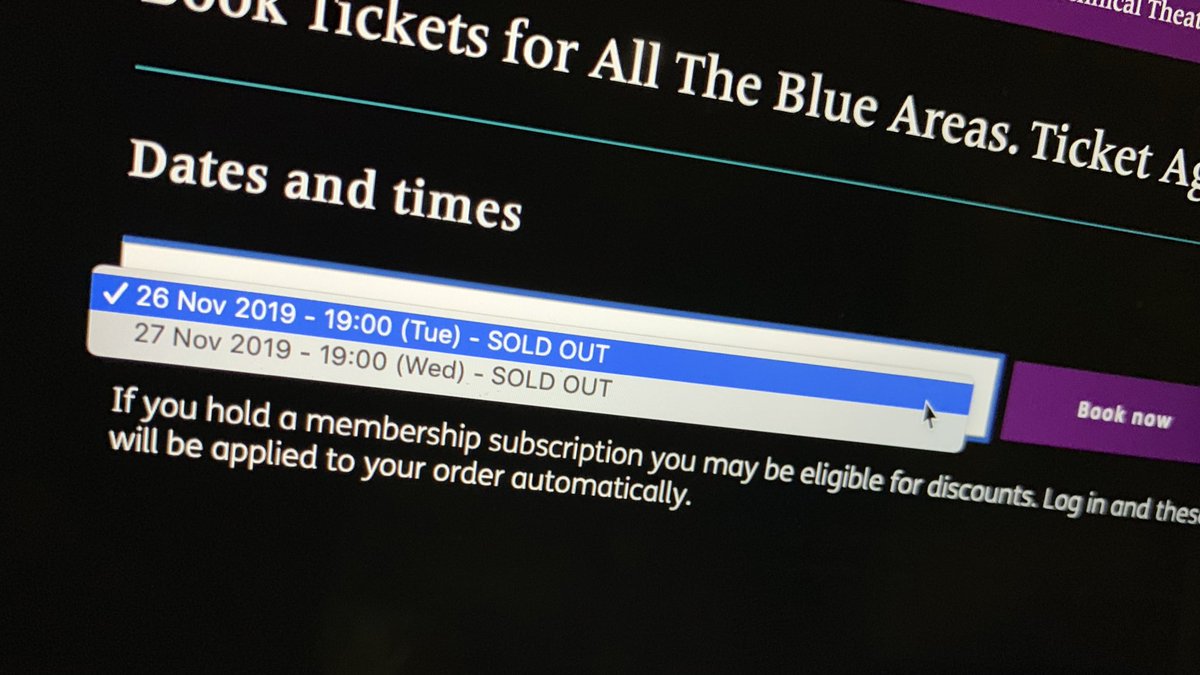 BlueAreasPlay's tweet photo. All The Blue Areas is officially SOLD OUT! A great way to end our penultimate week of rehearsals. Keep your eyes peeled for returns and late releases, as we move closer to opening... https://t.co/TO0gH2bF0L