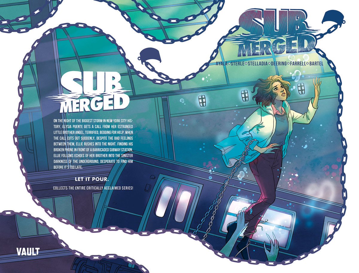 25. SUBMERGEDBy  @definitelyvita,  @lisa_sterle,  @Stella_di_A,  #RachelDeering,  @heyjenbartel,  @Treestumped and  @TimDanielComicsA fantastic story about finding forgiveness and fighting your inner demons set against the backdrop of the biggest storm in NYC history.