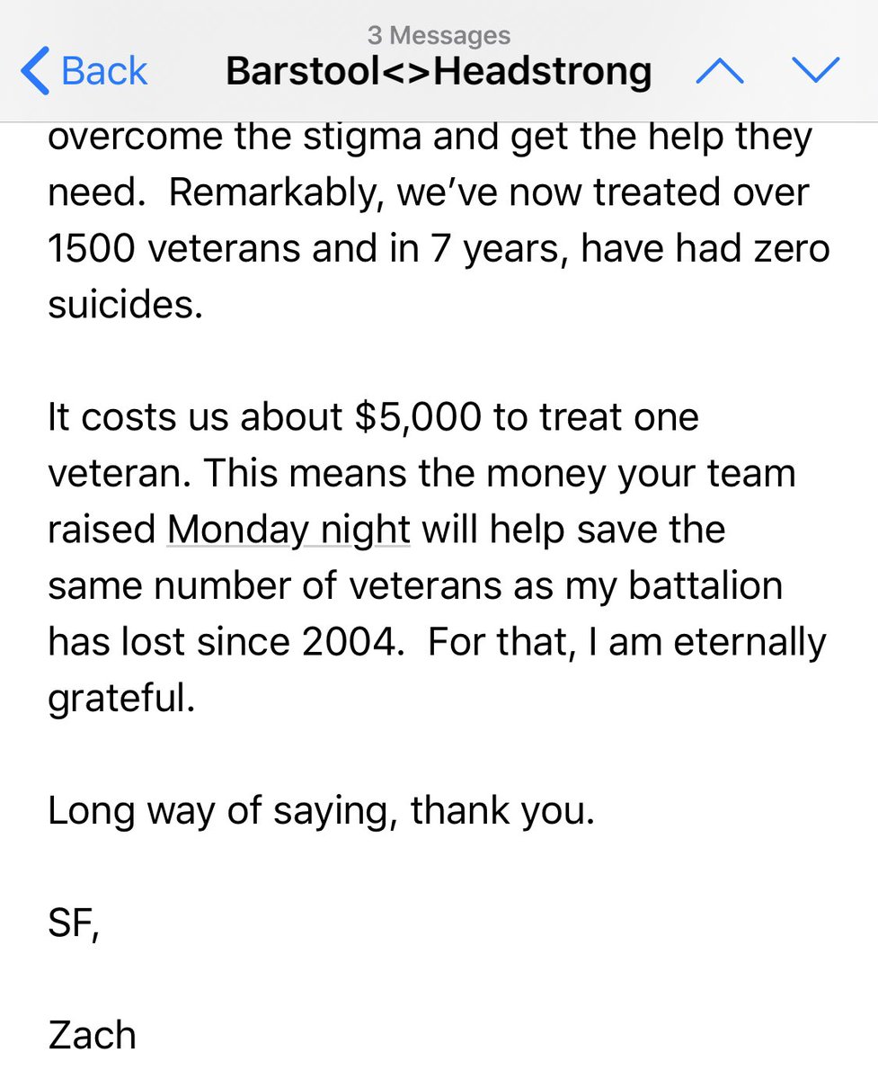 This was an email sent to the Chernin people this week from one of the guys at Headstrong. It’s in @katebarstool blog but I wanted to share it here because stoolies get shit on a lot and ppl should know how much impact the money that they donated has... #viva