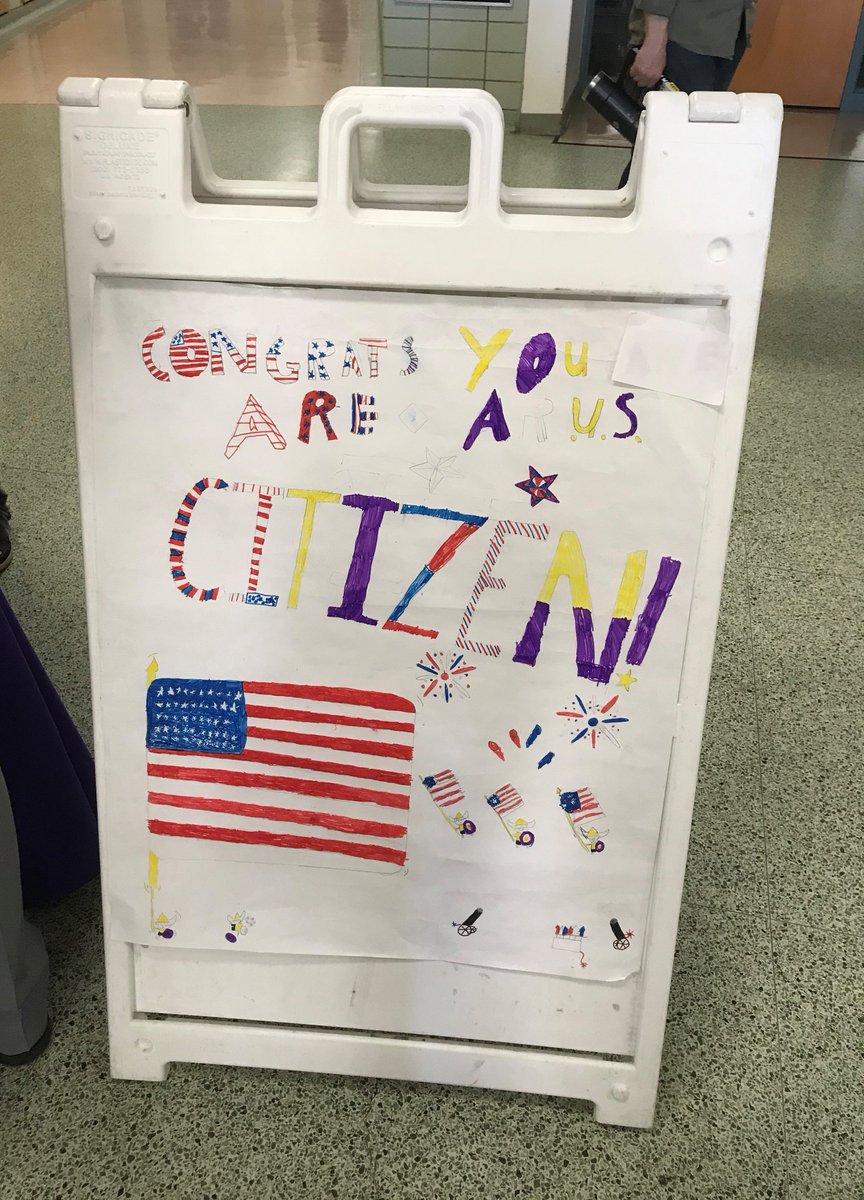 In an effort to learn more about #citizenship, fourth graders at Brown International Academy in #Denver Colorado partnered with <a href="/USCIS/">USCIS</a> to host a citizenship ceremony where 30 people from 20 countries took the Oath of Allegiance to become #NewUSCitizens.