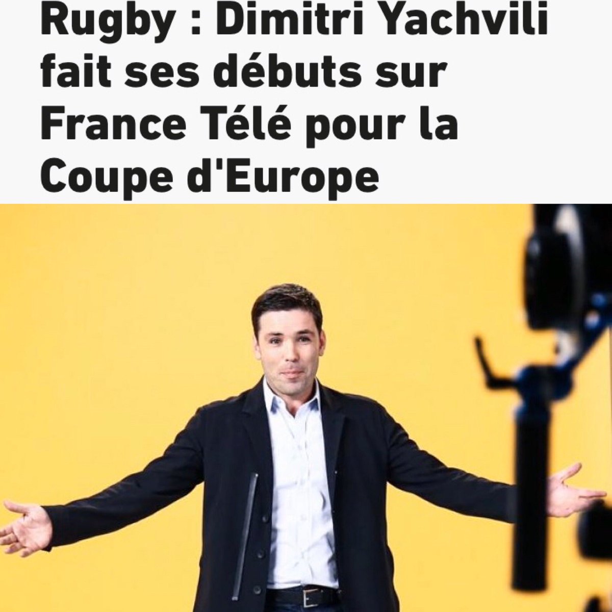 🏉 Merci <a href="/beinsports_FR/">beIN SPORTS</a> <a href="/florenthouzot/">Florent Houzot</a> d’avoir rendu cette nouvelle aventure possible, <a href="/TF1/">TF1</a> <a href="/fpellissier/">François Pellissier</a> d’avoir permis à Dimitri d’acquérir une expérience mondiale en tant que consultant. 
Place à un nouveau challenge avec <a href="/francetvsport/">francetvsport</a> pour <a href="/DimitriYachvili/">Dimitri Yachvili 🌟</a> au côté de <a href="/lartot/">Matthieu Lartot</a>