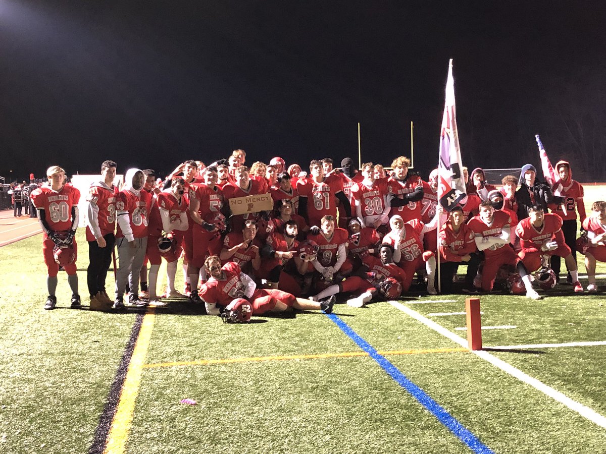 ParHighMulroony's tweet photo. These guys just keep making us prouder &amp; prouder. A tremendous 13-6 win over a tough Mt Lakes team to advance to the Sectional Final. 2 Riedinger TDs, 1 to Colasuonno &amp; 1 to Picinich (who also had the game-sealing INT).  Way to go players &amp; coaches- Keep it going! @PHSRedhawkFB https://t.co/4AgCrJERC1