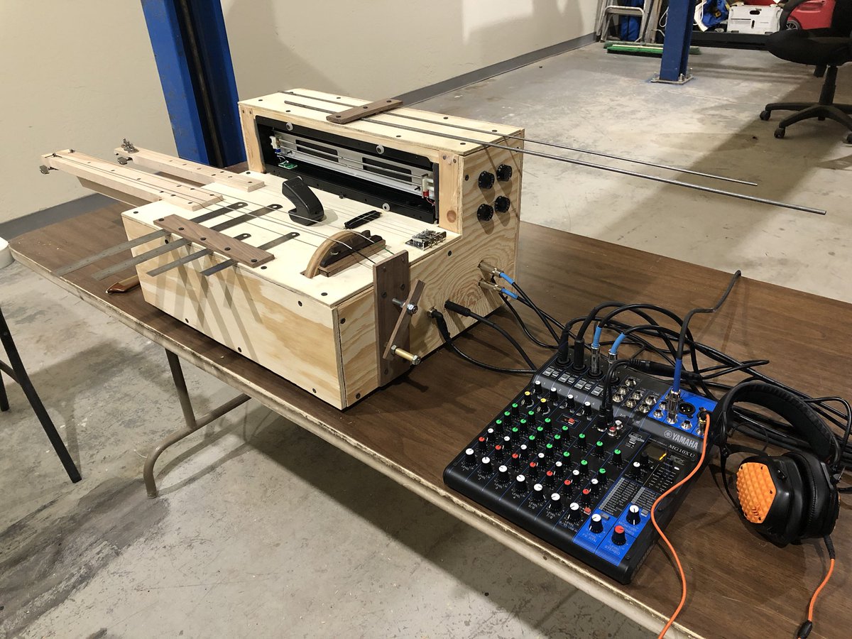 TheSwearwolves's tweet photo. David built this crazy instrument earlier this week with the help of his pops and a dude in Australia.
Will it make an appearance on the forthcoming Swearwolves score that he’s been working on with his bandmate???
Spoiler Alert: Yes.
#ApprehensionEngine #NightmareMachine https://t.co/OnugpJWZPF