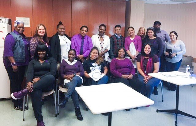 ChildCenterNY's tweet image. For #DVAM2019 our @ACSNYC clinical consultation staff galvanized Borough offices across NYC with education &amp;amp; training on #DomesticViolence — from consult prep &amp;amp; safety planning to engaging survivors &amp;amp; abusive partners — and #ACS leadership applauded our efforts. 💜#BreakTheCycle