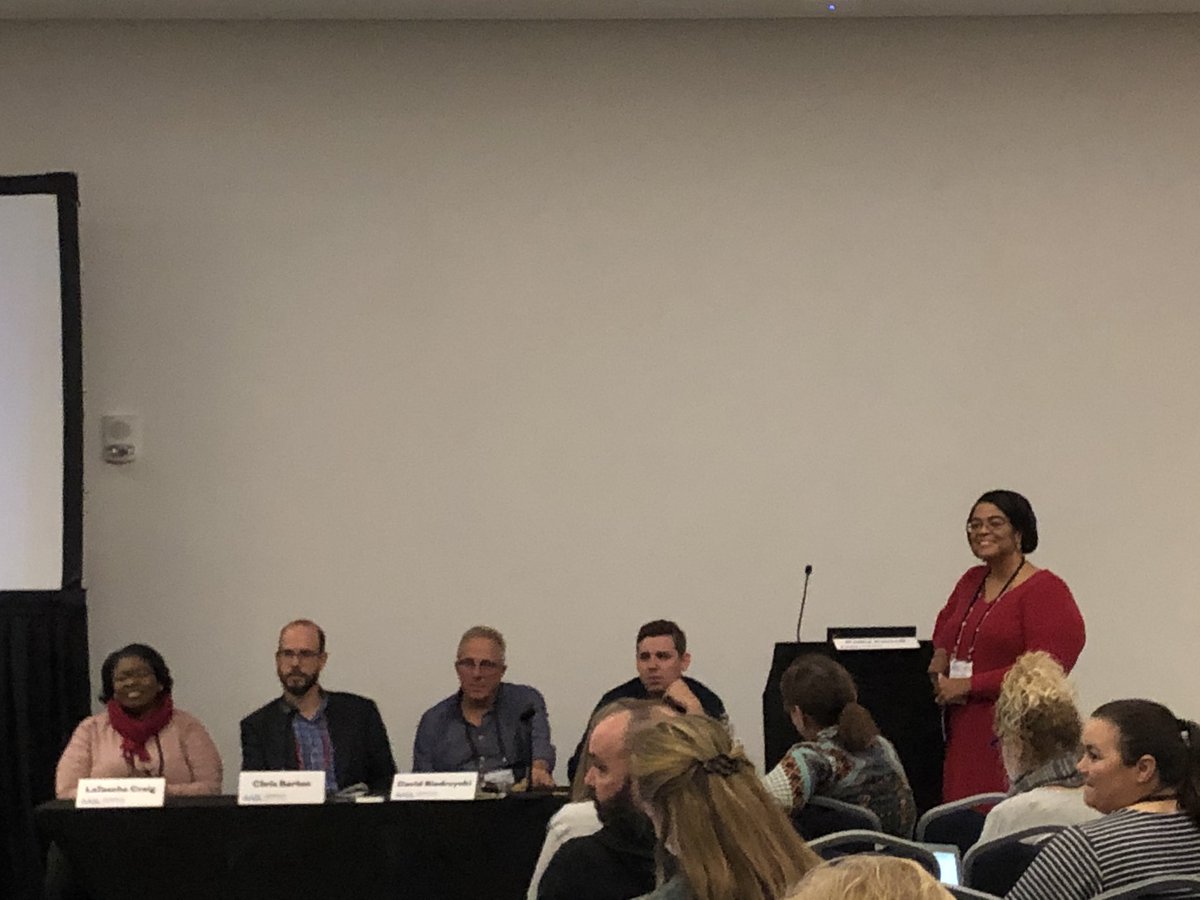 rlnickel's tweet photo. Leading Learners to become Readers and Writers: LaTascha Craig, Chris Barton, David Biedrzycki, Max Brallier, Moderator: Kathy Carroll #AASL19 https://t.co/G9pm44mBKM