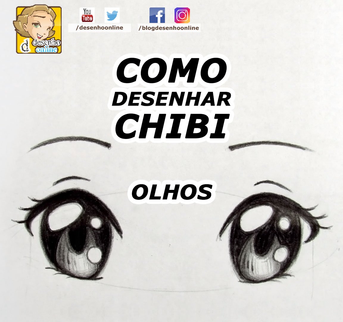 Desenho Online on X: Confira em  e aprenda passo a  passo como desenhar chibi! Dessa vez você irá aprender a desenhar olhos:  masculino e feminino na vista frente! E chega de