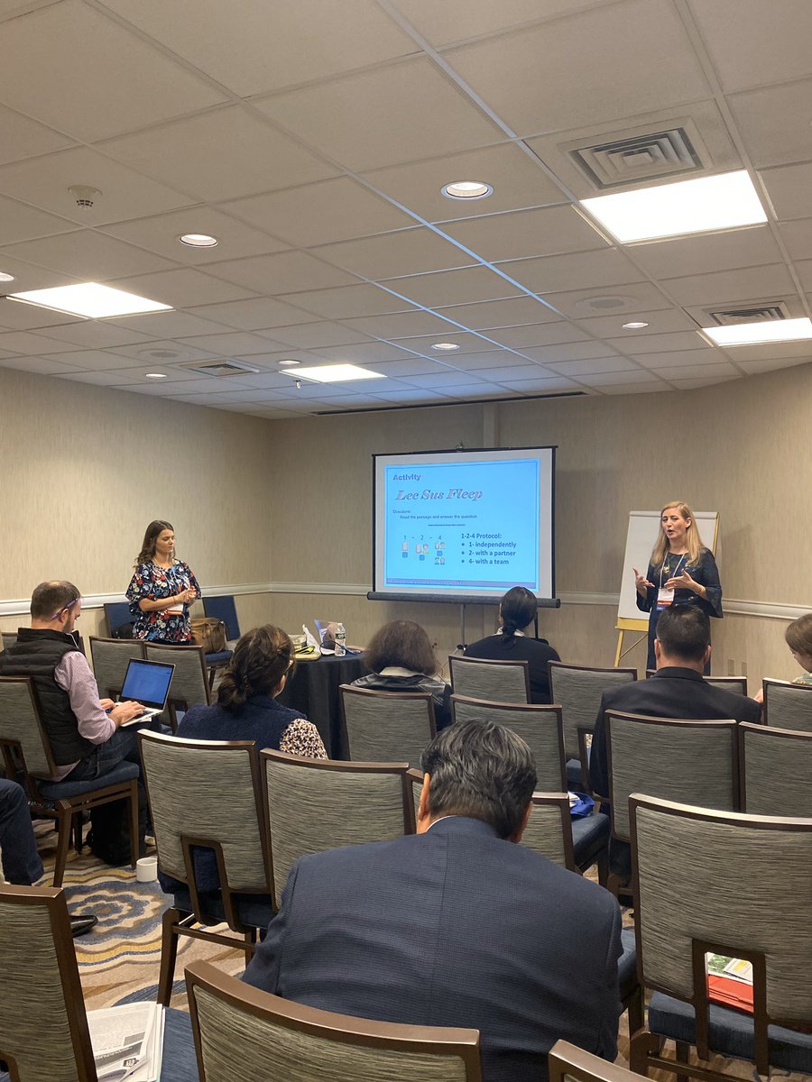 KelleyCordeiro's tweet photo. We had participants up out of their seats engaged in text-based, content-rich discussion & vocab exploration #AdvancedLiteracies for #ELLs @NYSTESOL #NYSTESOL2019 #NYSTESOL19 @LIRBERN @MrsDMcAuliffe @ChristaESL @DW_Educator @NYSEDNews https://t.co/wiGwLv4ofh