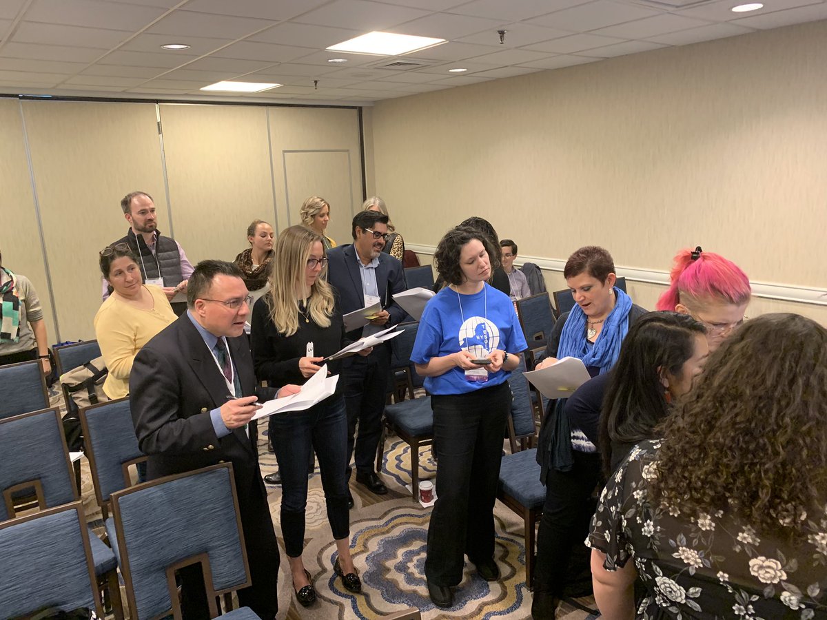 KelleyCordeiro's tweet photo. We had participants up out of their seats engaged in text-based, content-rich discussion & vocab exploration #AdvancedLiteracies for #ELLs @NYSTESOL #NYSTESOL2019 #NYSTESOL19 @LIRBERN @MrsDMcAuliffe @ChristaESL @DW_Educator @NYSEDNews https://t.co/wiGwLv4ofh