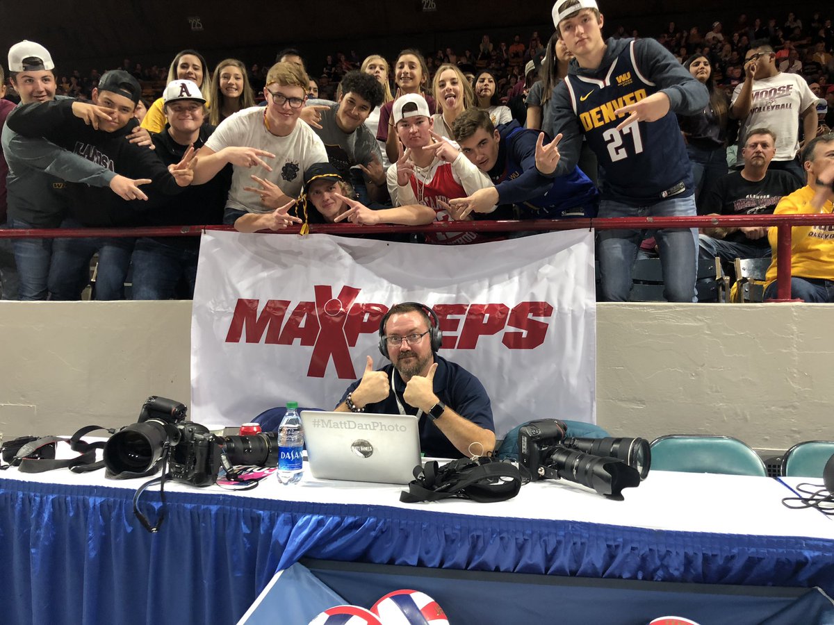 PaulDiSalvo's tweet photo. Hanging with @AHSSportsMedia crew working State Volleyball! @MaxPrepsPR https://t.co/5787Ez6knN