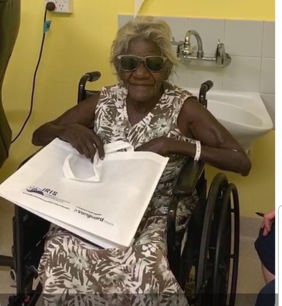Congrats IRIS 2.0 👏
300 cataracts done & 100 booked for Feb.
A directive of @GregHuntMP to target remote cataract blindness. Broome, Kununurra, Alice, Katherine, Gove, Rocky, Woorabinda, Bourke, Bathurst, Dubbo & Tennant.
Marie was scared; Valmai said she would dance tonight!😆