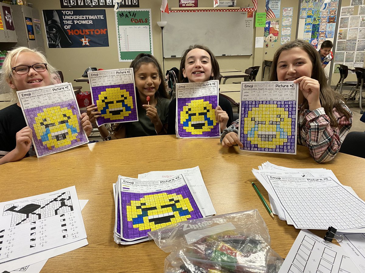 browncken's tweet photo. Students worked through fun activities learning to multiplying and divide fractions this week. @CrosbyElem @KratkyDana https://t.co/zm2suetq1d