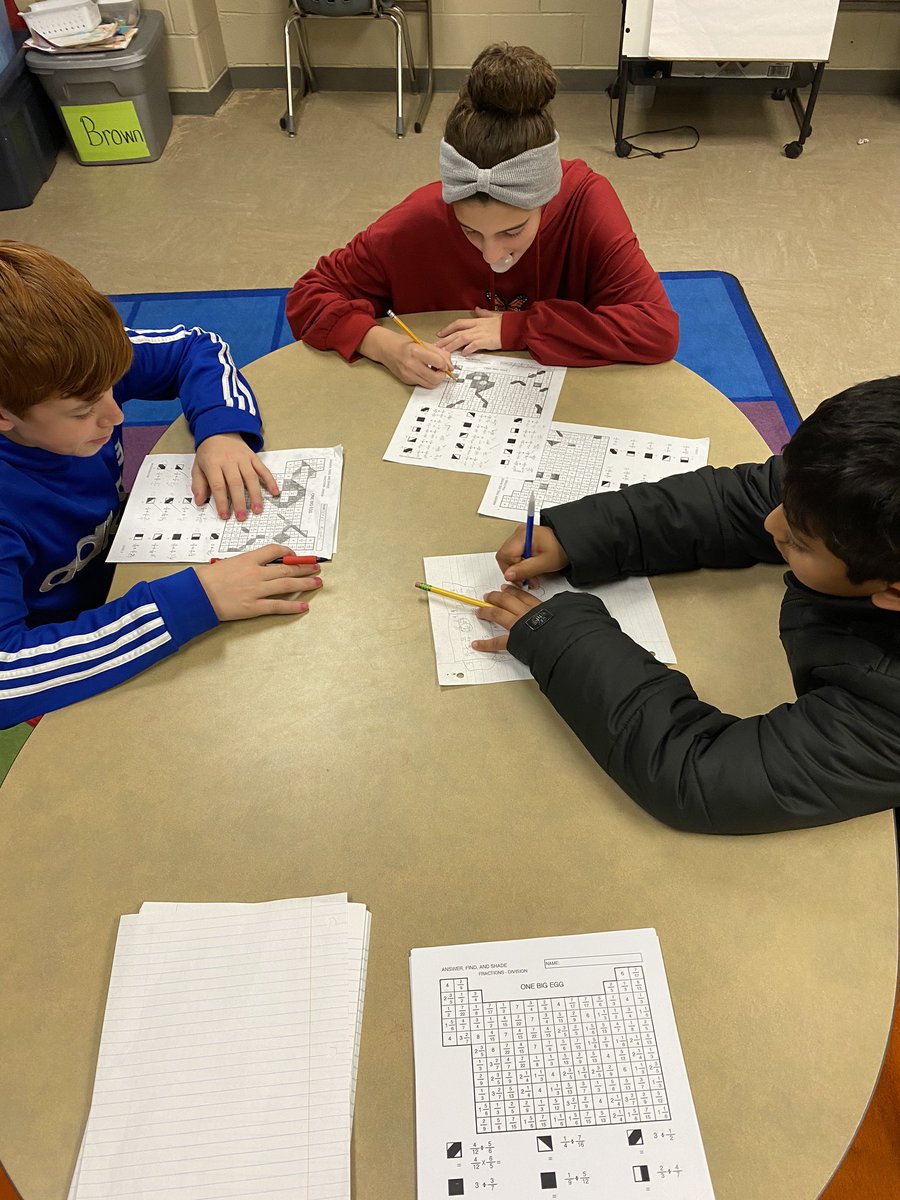 browncken's tweet photo. Students worked through fun activities learning to multiplying and divide fractions this week. @CrosbyElem @KratkyDana https://t.co/zm2suetq1d