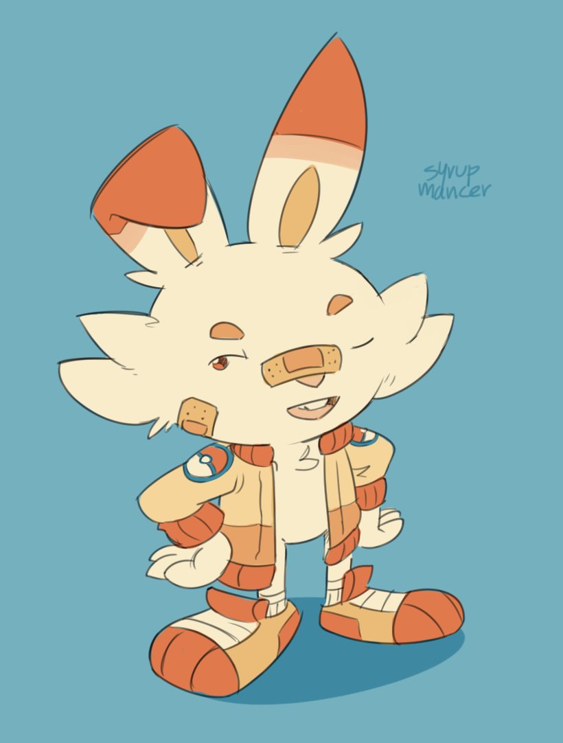 syrupmancer's tweet photo. A scorbunny i drew some months back, he still kinda cute 🐰 https://t.co/efztTgfCWw