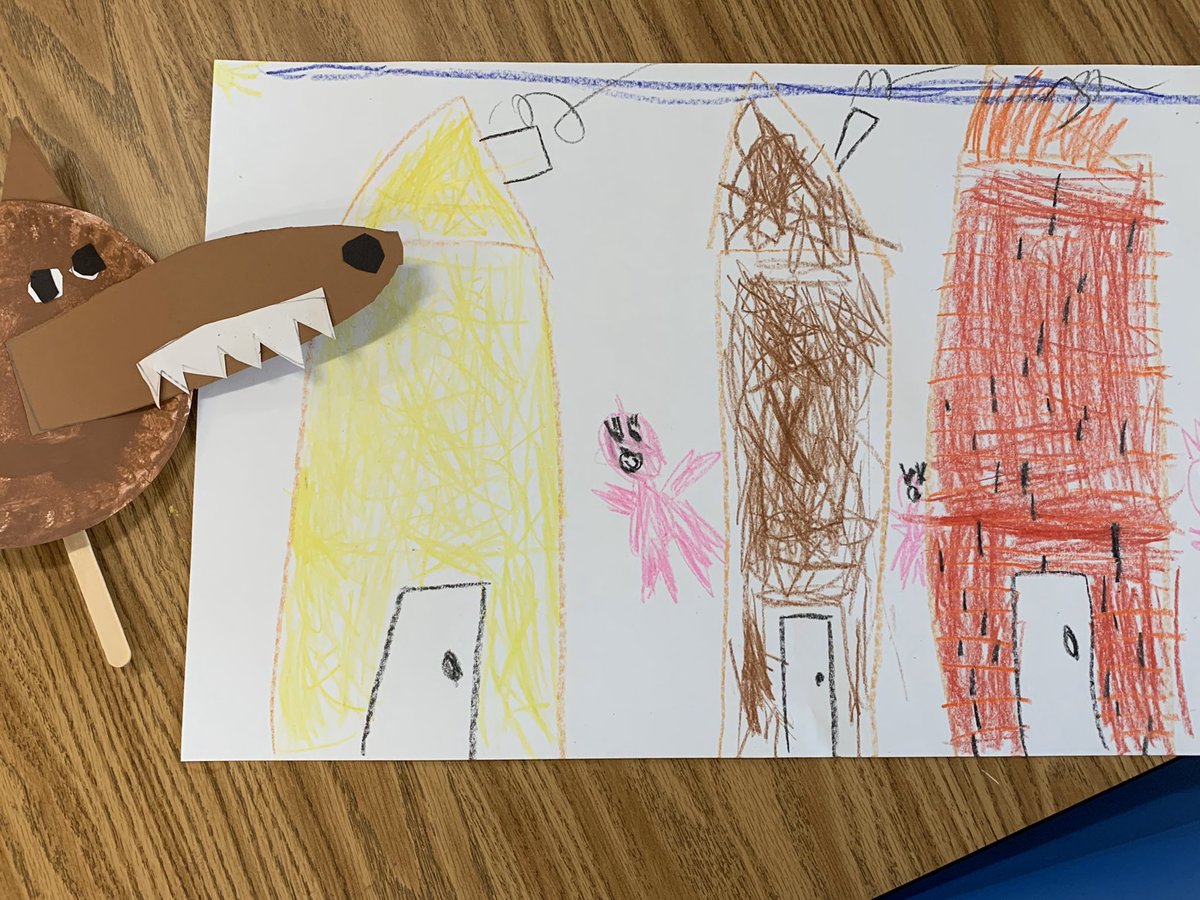k_1buzz's tweet photo. We wrapped up The Three Little Pigs week with a fun take-home project that we can use to act out the story! https://t.co/kbVqa2Vsmk