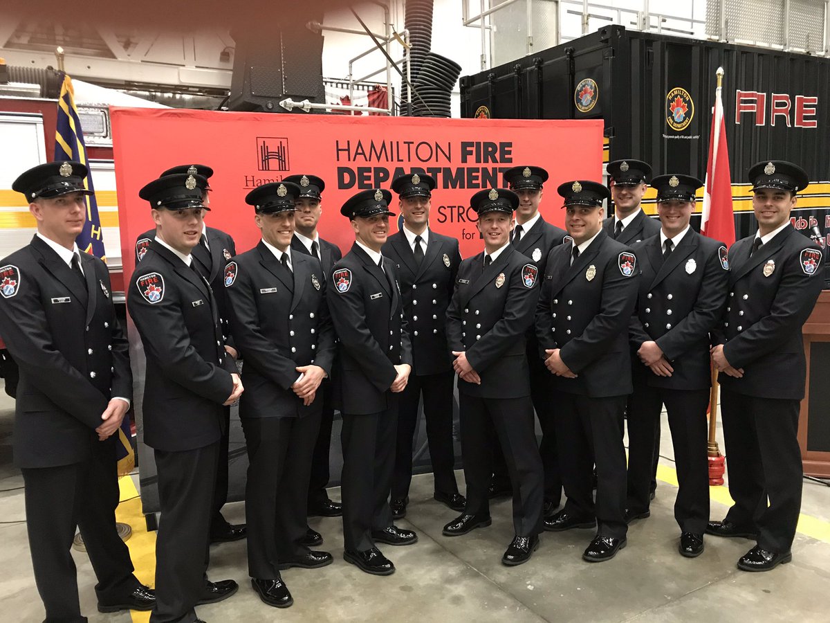 HamiltonFireDep's tweet photo. Chief Cunliffe and all members of the Hamilton Fire Department were pleased to welcome 13 new firefighters to our service this afternoon. Congratulations on completing your training and welcome to the HFD and the @cityofhamilton @hamiltonfire288 #StrongForYou https://t.co/JbsUjvsUQQ