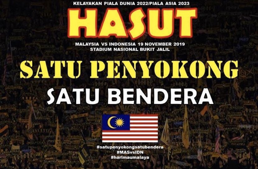 Dzulfikriiii's tweet photo. RT bagi semua ekor-ekor tahu. Kita bagi indonesia gerun sikit dekat Stadium Nasional Bukit Jalil. Kalau bukan kita siapa lagi ! Come on orang jauh nak datang hehe kita kasi meriah sikit hehehe @TifoArena @harimaumalaya7 @mysemuanyabola https://t.co/xGk8iCoOTI