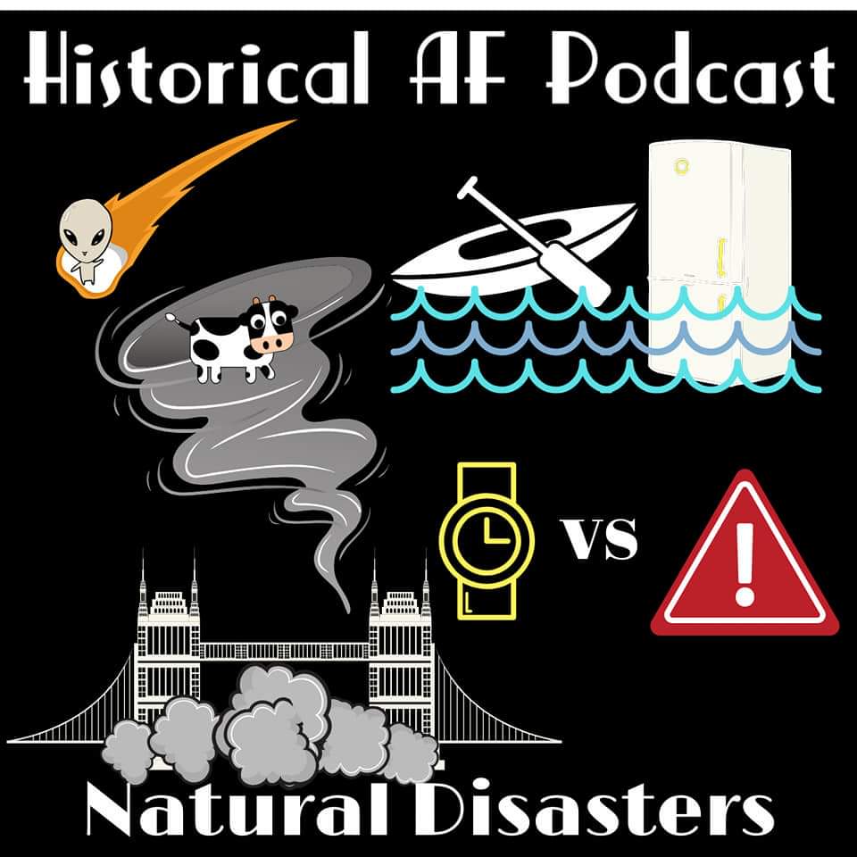 HistoricalAFPod's tweet photo. Alright Gigglewater Gang, it is #ForeshadowingFriday and we have your #spoilerswithoutcontext for this week's episode!! The theme is Natural Disasters, any guesses?

Patreon fam, the episode is up now! The episode will drop for the rest of our listeners Sunday https://t.co/EaBO6qBHNW