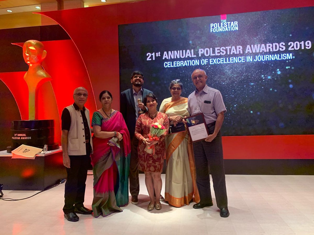 Proud moment. The husband <a href="/rahulsachi/">Rahul Sachitanand</a> wins Pole Star Award for Best IT feature and excellence in journalism!