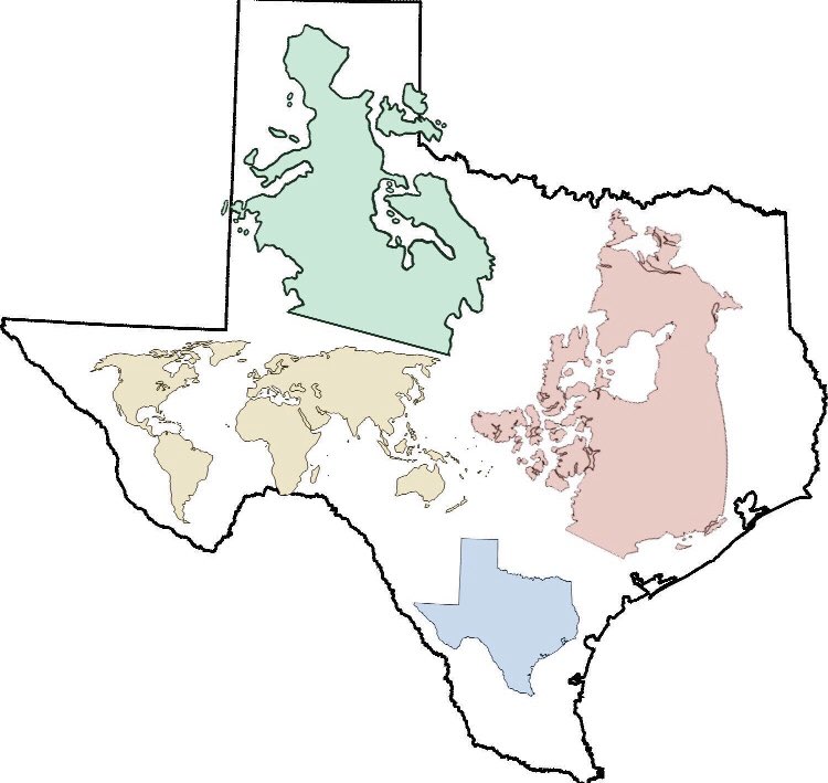 WolfeHunter360's tweet photo. People just don’t get how big Texas actually is https://t.co/zponRROamE