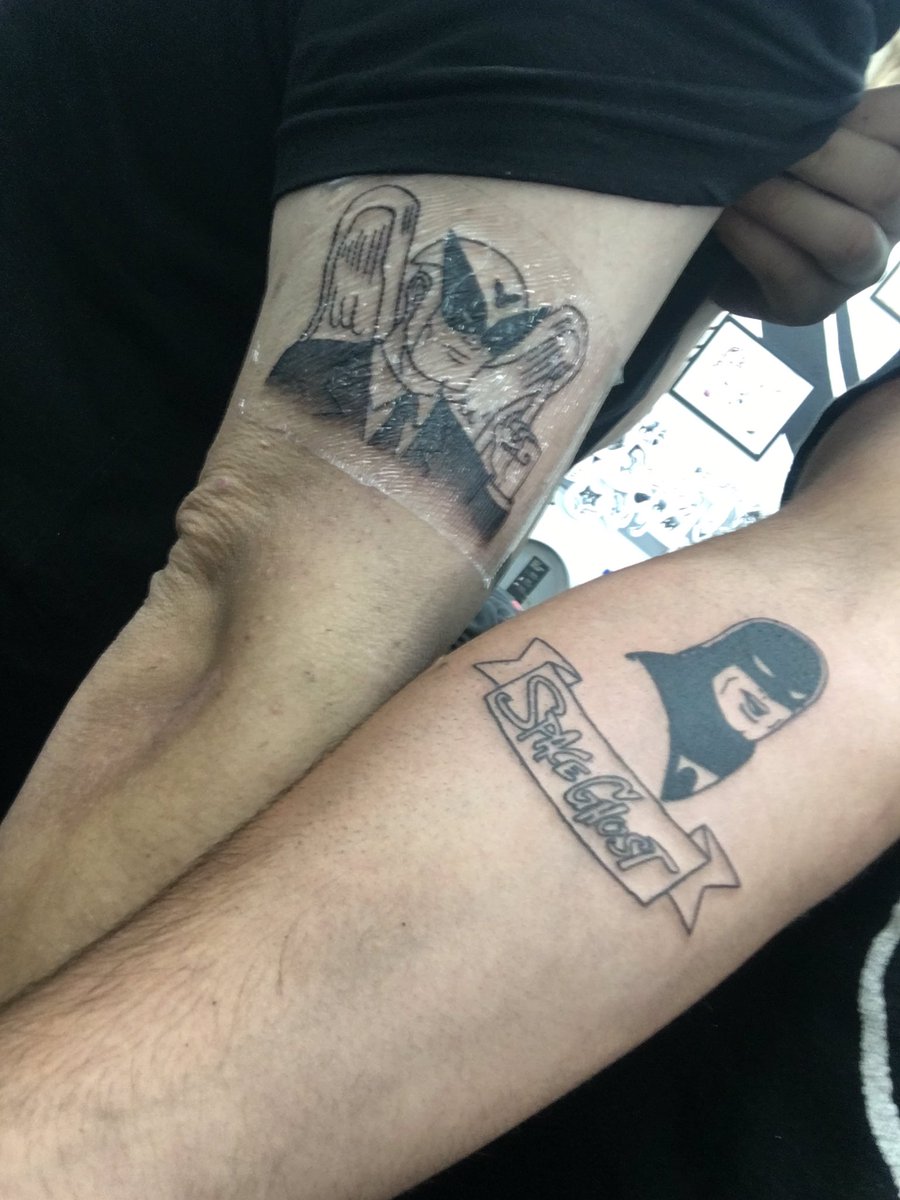 We got tattoos to celebrate the Adult Swim Festival @adultswim give us free...