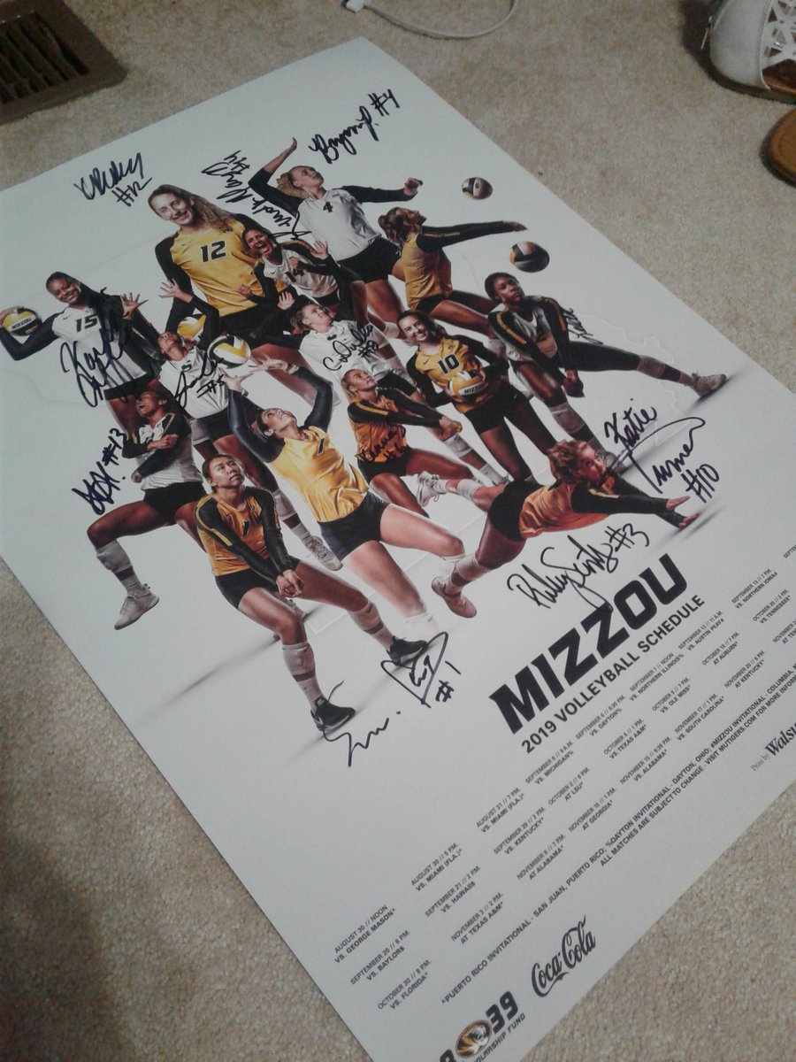 StephenFoutes's tweet image. Nice sweep tonight by @MizzouVB and my youngest was excited to get a team-signed poster. Really cool for the team to stick around to sign. #Mizzou